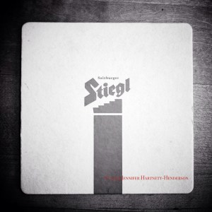 Stiegl Coaster in BW iphone photo by Jennifer Hartnett-Henderson © 2013