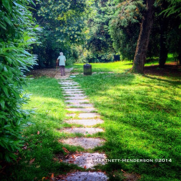 Woman with Cane in a Park by Jennifer Hartnett-Henderson ©2014