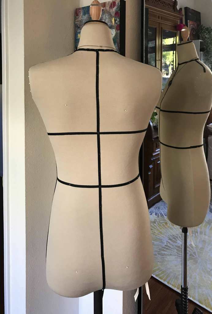 Marked back of bodice