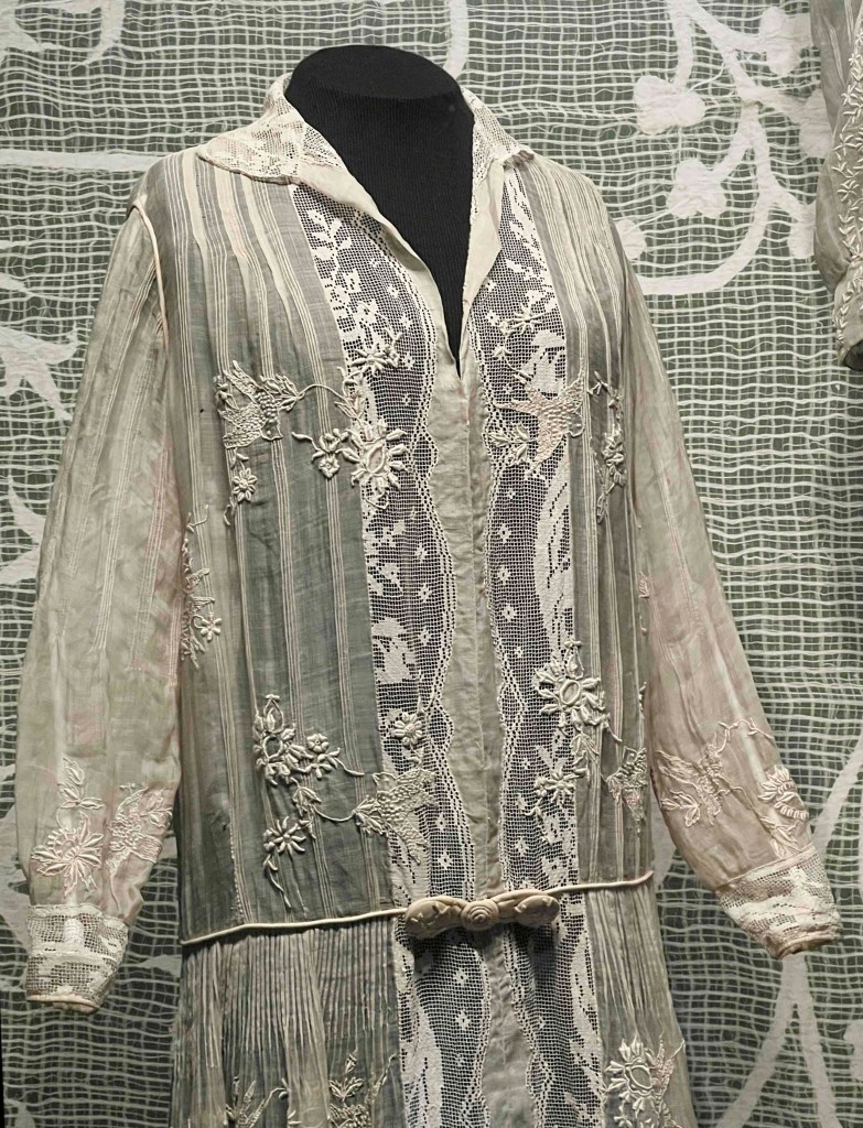 Embroidered shirt dress.